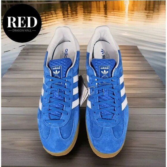 Adidas Gazelle Indoor Casual Low top Sneakers Blue White H06260 - Men's Size 11 - Picture 6 of 16